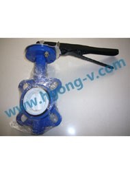 DIN/API cast iron PTFE linner wafer butterfly valve